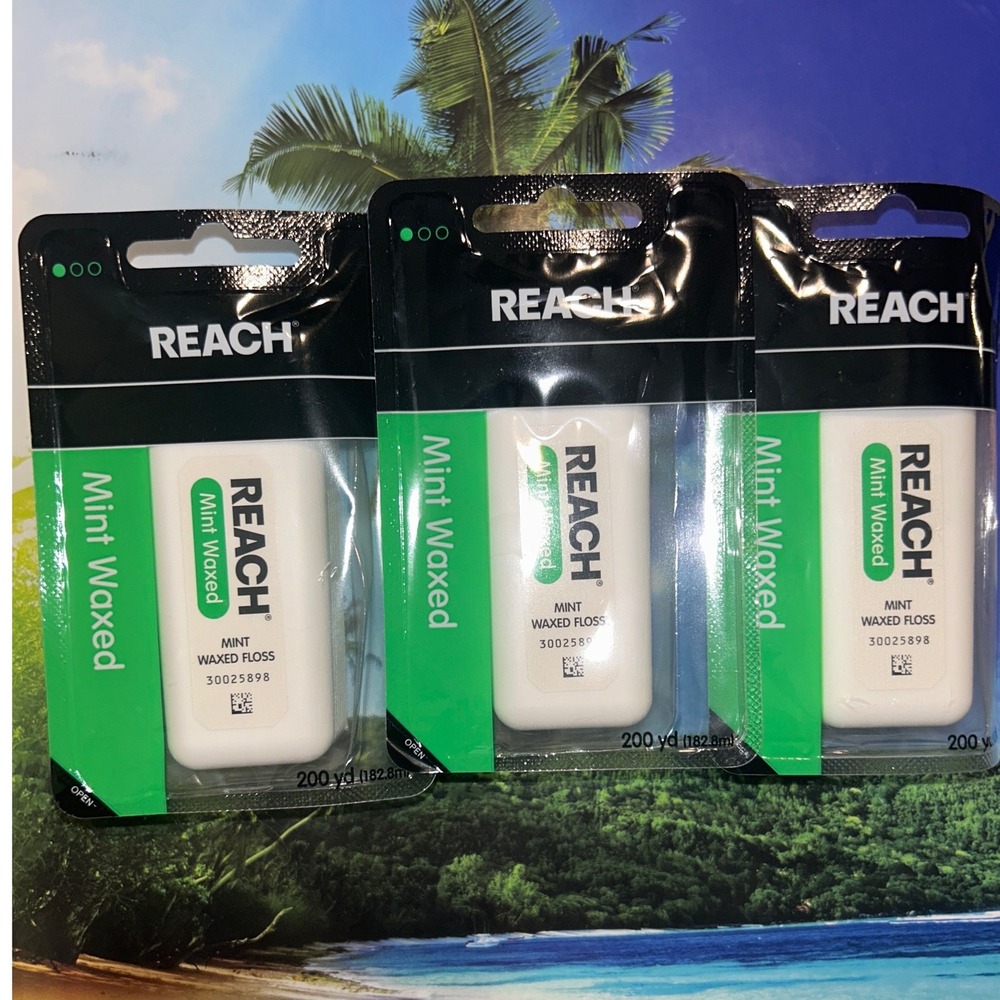 Reach Mint Waxed Dental Floss 200 Yards Each 3 Pack Total 600 Yards